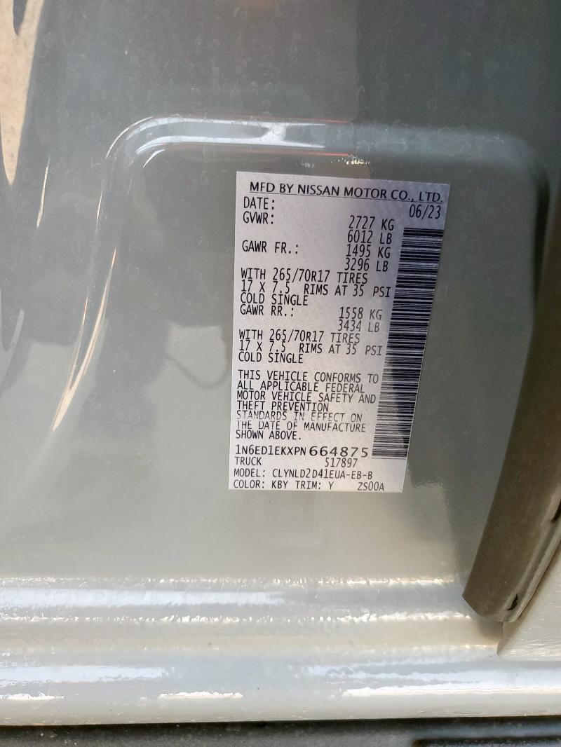 2023 NISSAN FRONTIER S - 1N6ED1EKXPN664875