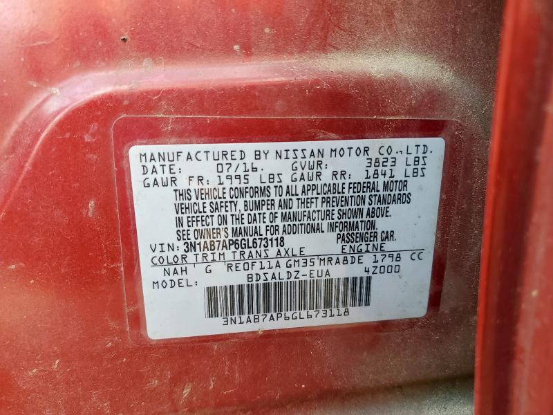 2016 NISSAN SENTRA S - 3N1AB7AP6GL673118