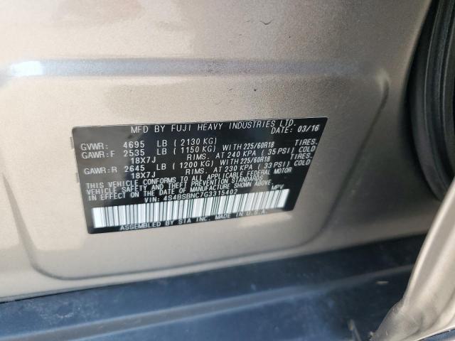 2016 SUBARU OUTBACK 2. 4S4BSBNC7G3315402