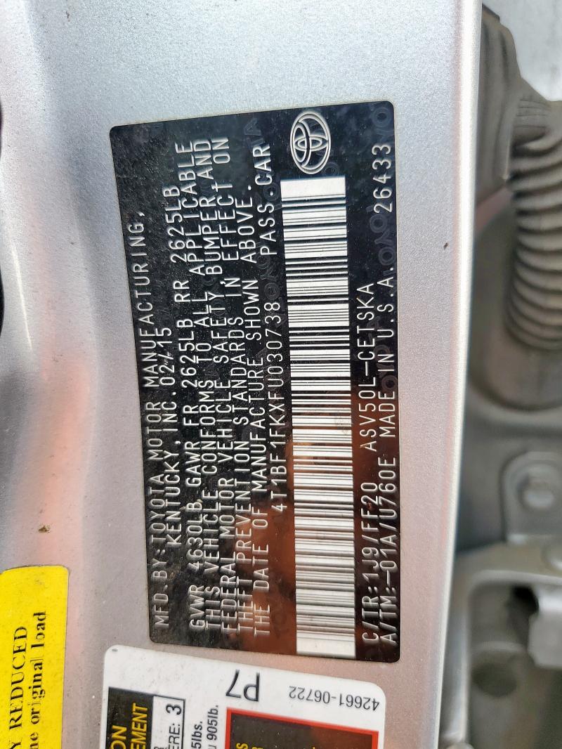 2015 TOYOTA CAMRY LE - 4T1BF1FKXFU030738