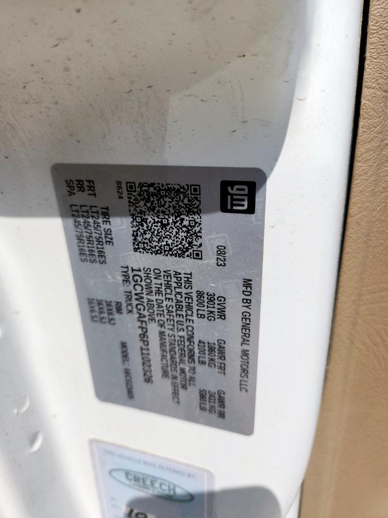 2023 CHEVROLET EXPRESS G2 1GCWGAFP6P1102326