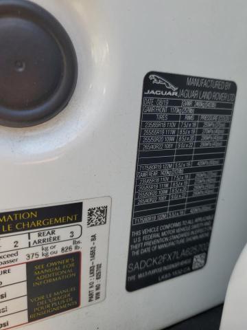 2020 JAGUAR F-PACE PRE SADCK2FX7LA625702