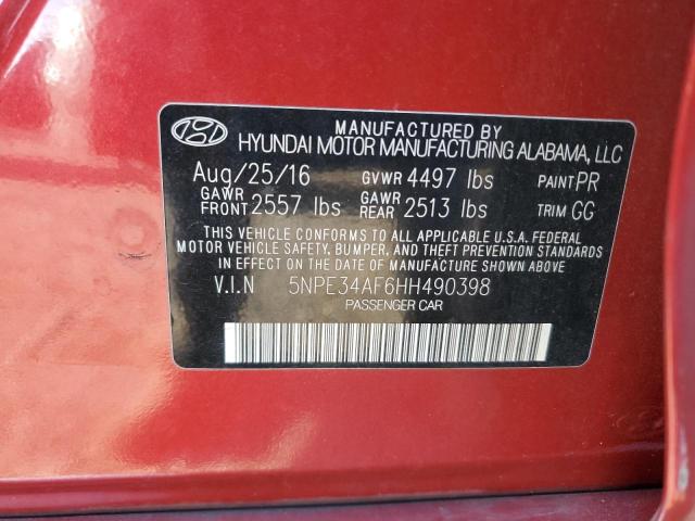 2017 HYUNDAI SONATA SPO 5NPE34AF6HH490398