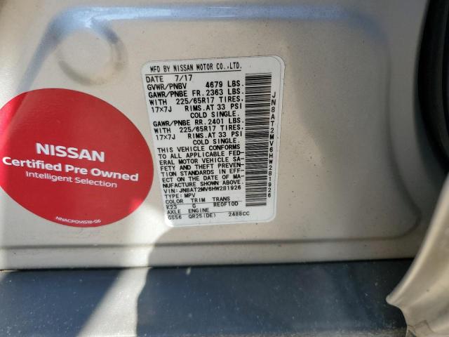 2017 NISSAN ROGUE S JN8AT2MV6HW281926