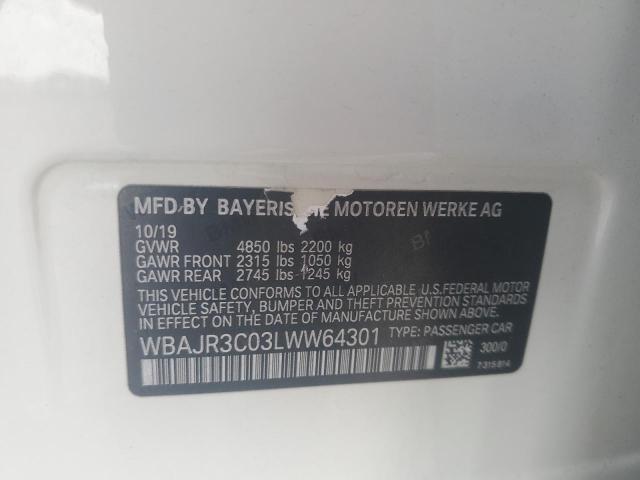2020 BMW 530 I WBAJR3C03LWW64301