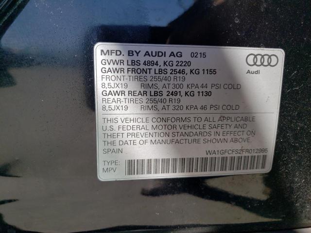 2015 AUDI Q3 PRESTIGE WA1GFCFS2FR012995