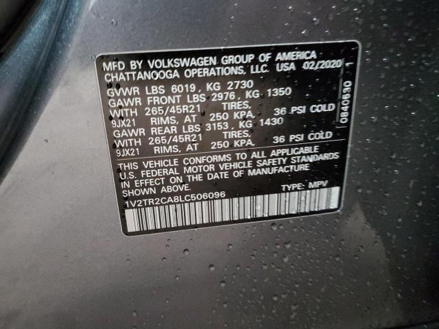 2020 VOLKSWAGEN ATLAS SEL - 1V2TR2CA8LC506096