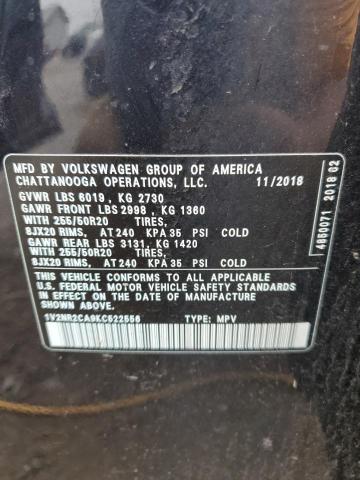 2019 VOLKSWAGEN ATLAS SEL PREMIUM 1V2NR2CA9KC522556