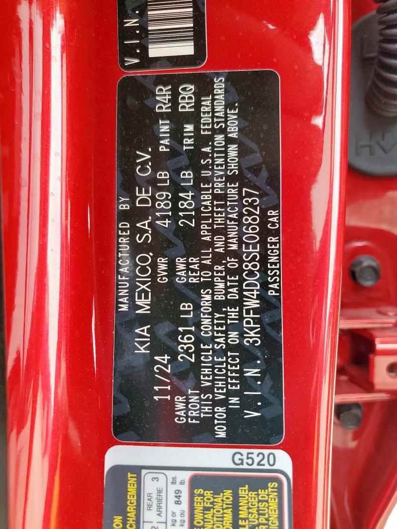 2025 KIA K4 GT-LINE TURBO 3KPFW4DC8SE068237