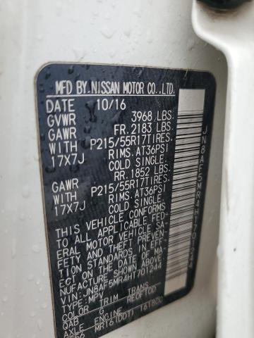 2017 NISSAN JUKE S - JN8AF5MR4HT701244