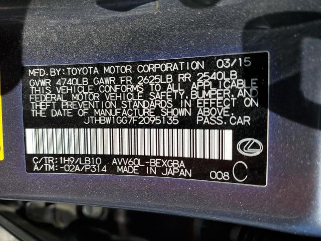 2015 LEXUS ES 300H JTHBW1GG7F2095135