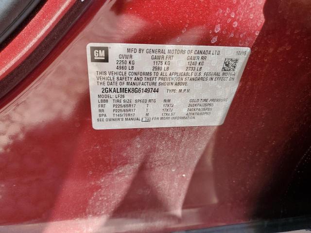 2016 GMC TERRAIN SL 2GKALMEK8G6149744