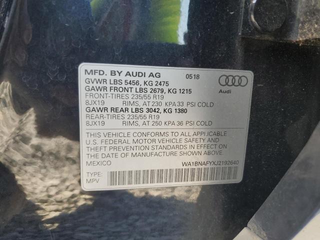 2018 AUDI Q5 PREMIUM WA1BNAFYXJ2192640