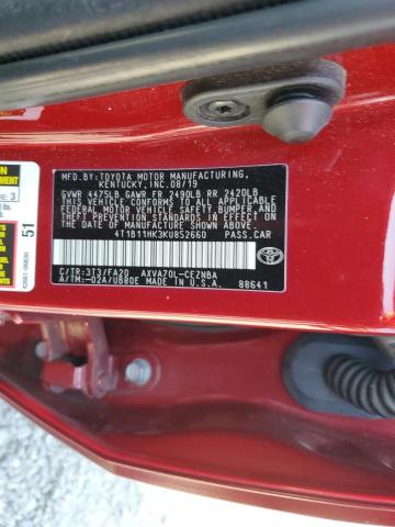 2019 TOYOTA CAMRY L 4T1B11HK3KU852660