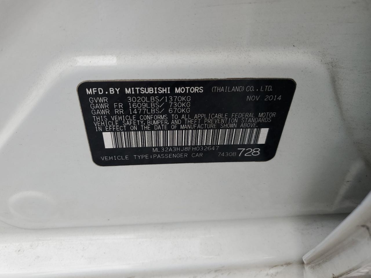 MITSUBISHI MIRAGE DE