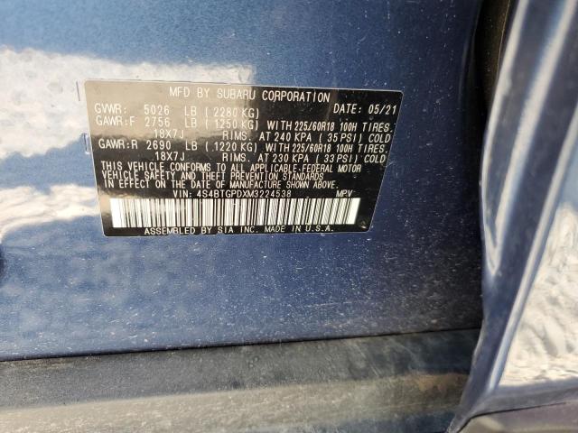 2021 SUBARU OUTBACK TO 4S4BTGPDXM3224538
