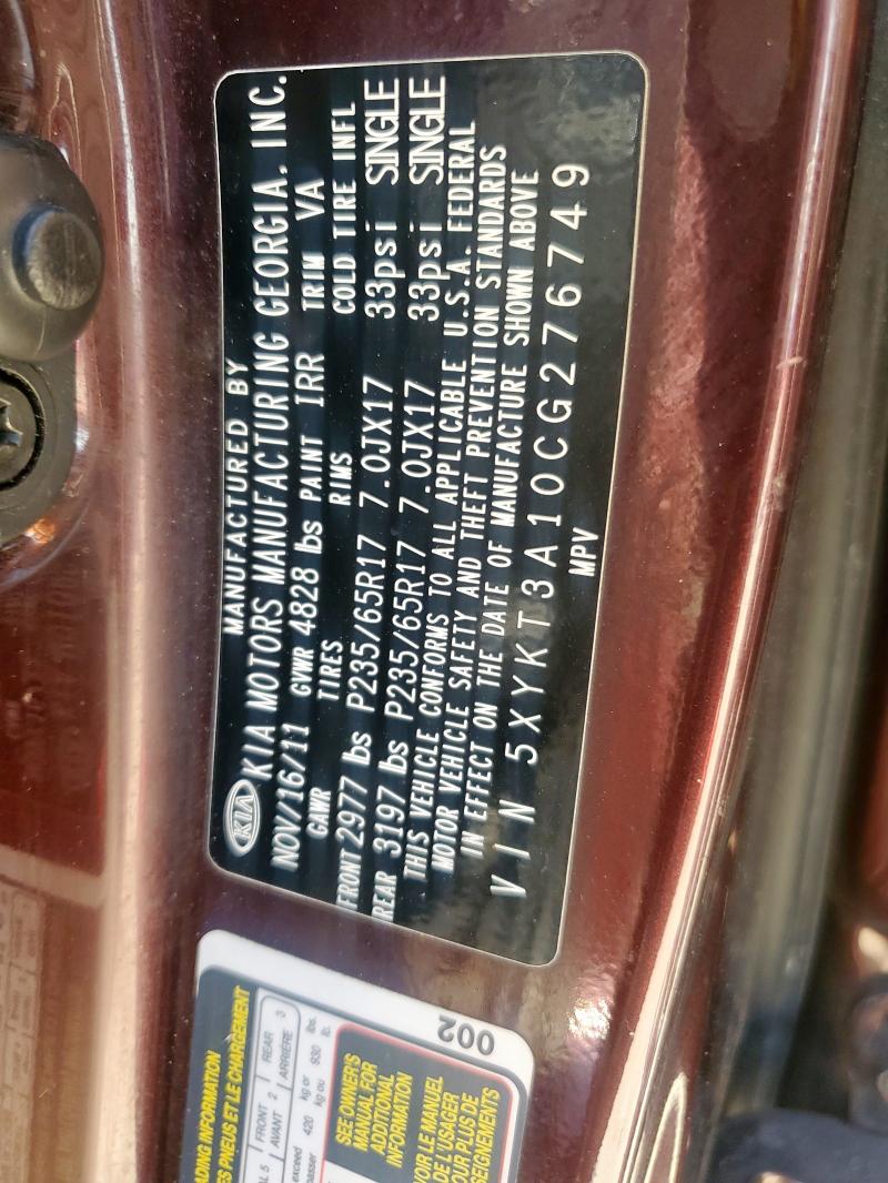 2012 KIA SORENTO BASE - 5XYKT3A10CG276749