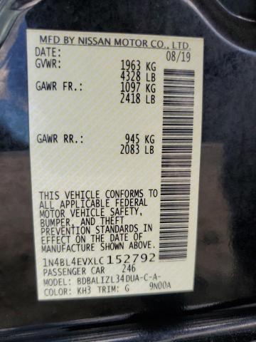 2020 NISSAN ALTIMA SL 1N4BL4EVXLC152792