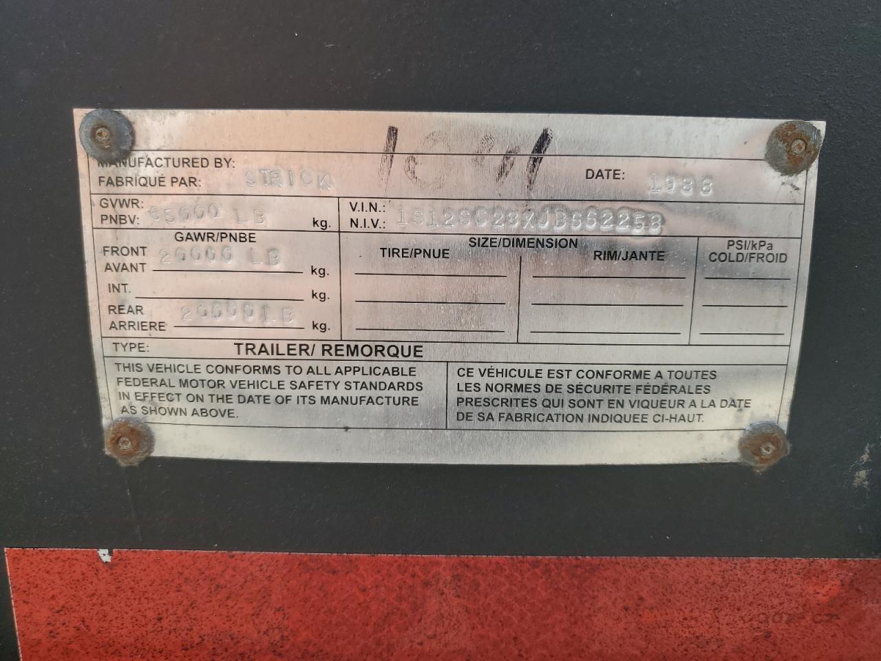 Lot #3224702178 1988 STRICK UNKNOWN