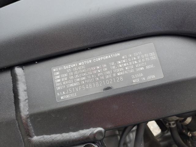 2011 SUZUKI DL650 A JS1VP54B3B2102128