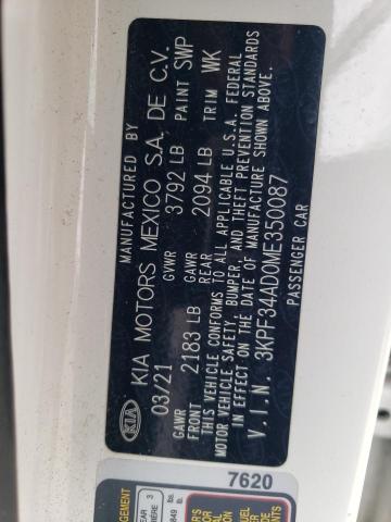 2021 KIA FORTE GT L 3KPF34AD0ME350087