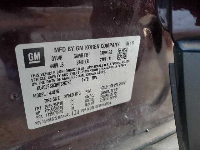 2017 BUICK ENCORE PRE KL4CJESB3HB236786