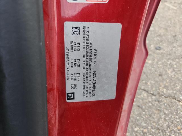 2016 CHEVROLET CAMARO LT 1G1FB1RX8G0173214