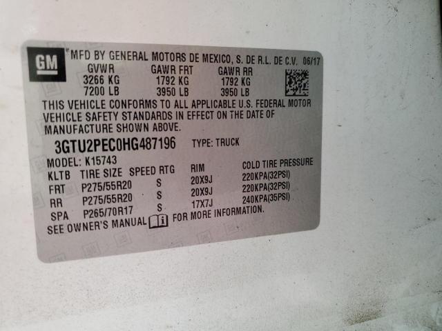 2017 GMC SIERRA K15 3GTU2PEC0HG487196