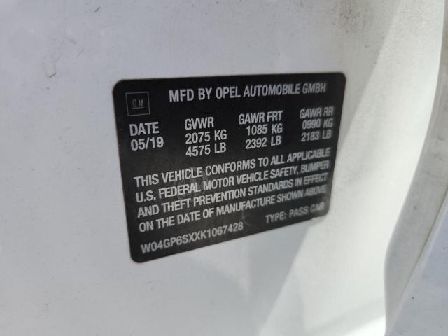 2019 BUICK REGAL ESSE W04GP6SXXK1067428