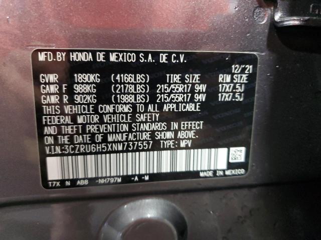 2022 HONDA HR-V EX 3CZRU6H5XNM737557