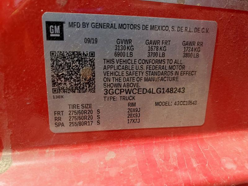 2020 CHEVROLET SILVERADO C1500 LT 3GCPWCED4LG148243