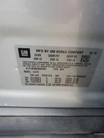 2016 BUICK ENCORE CONVENIENCE KL4CJBSB8GB662907