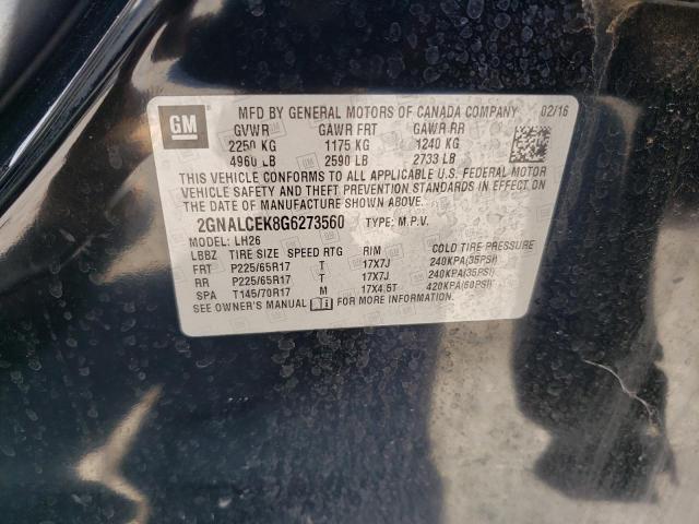 2016 CHEVROLET EQUINOX LT - 2GNALCEK8G6273560