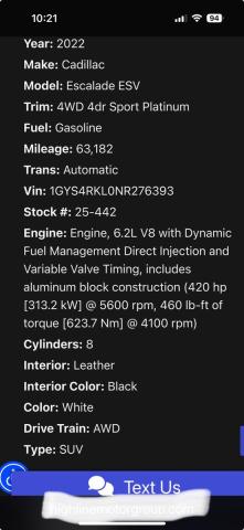 2022 CADILLAC ESCALADE E - 1GYS4RKL0NR276XXX