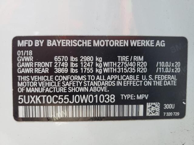 2018 BMW X5 XDR40E 5UXKT0C55J0W01038