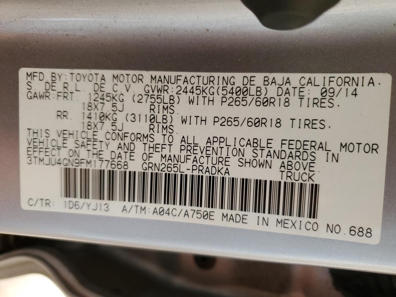 TOYOTA TACOMA DOUBLE CAB PRERUNNER