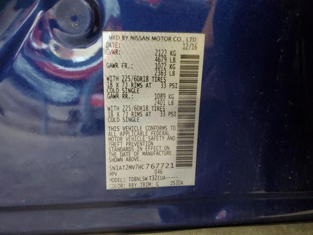 2017 NISSAN ROGUE SV 5N1AT2MV7HC767721