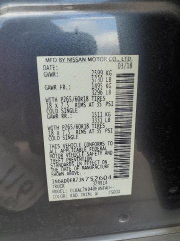 2018 NISSAN FRONTIER S 1N6AD0ER7JN752604