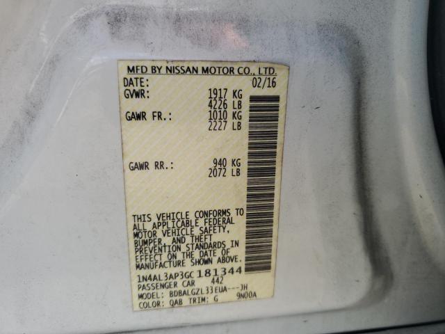 2016 NISSAN ALTIMA 2.5 1N4AL3AP3GC181344