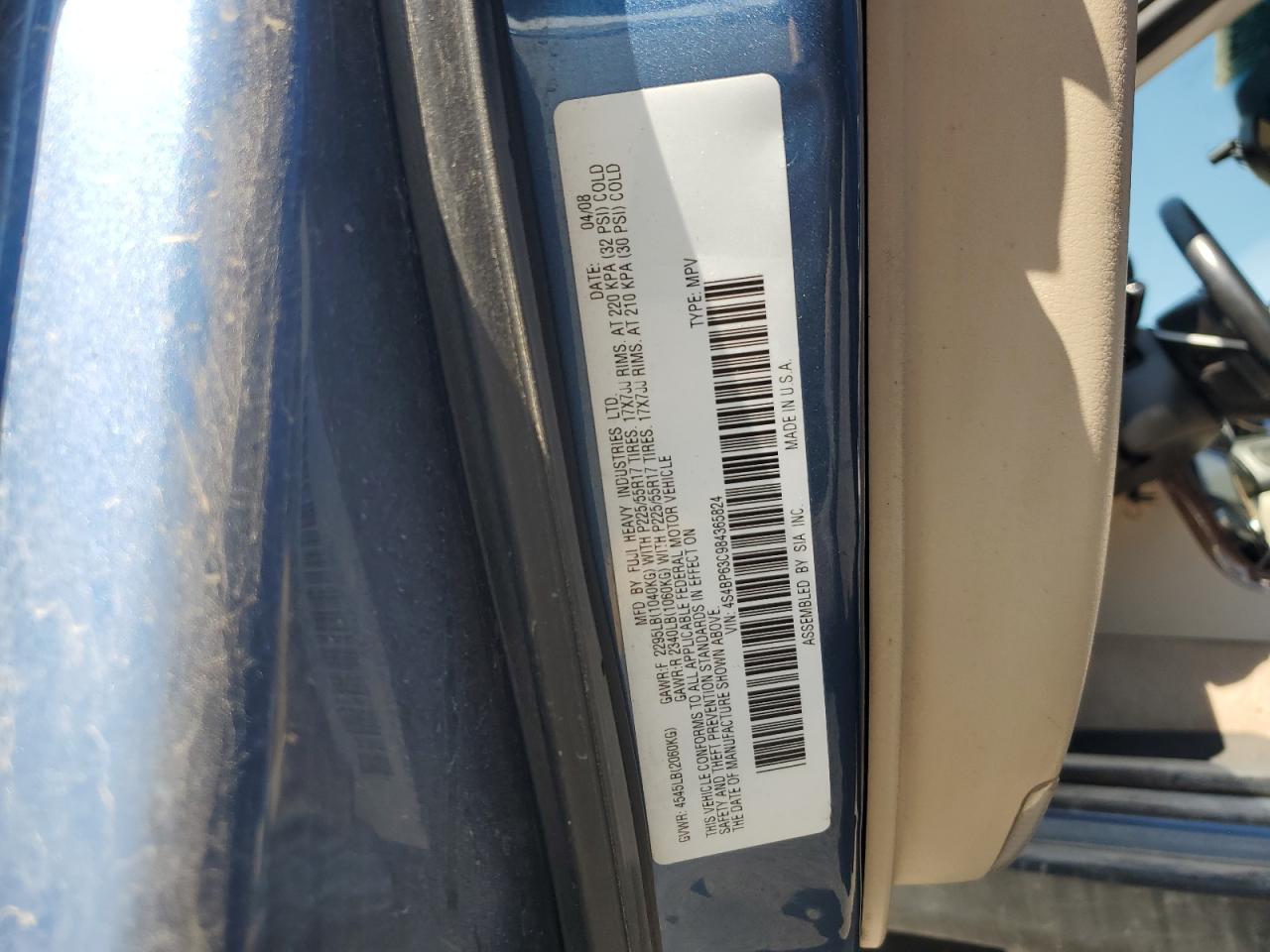 Lot #3286540171 2008 SUBARU OUTBACK 2.