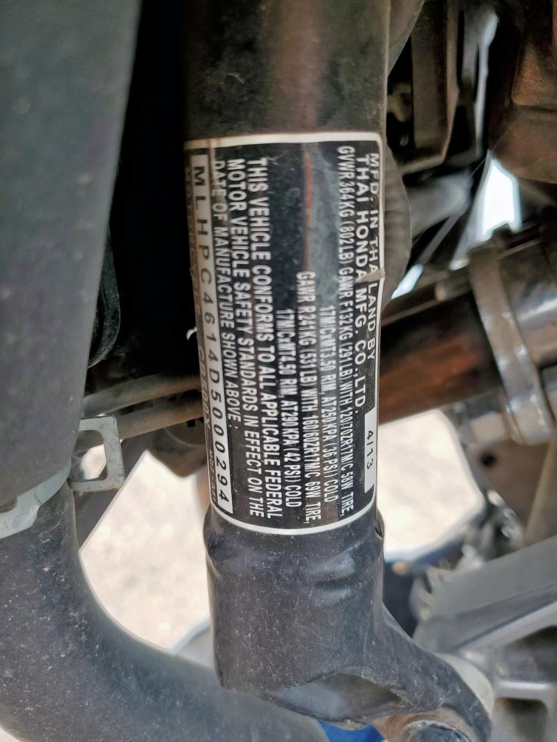 2013 HONDA CB500 X MLHPC4614D5000294
