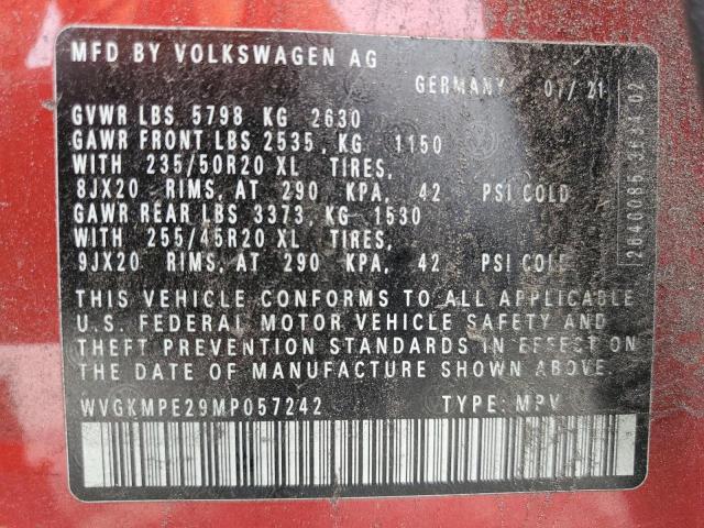 2021 VOLKSWAGEN ID.4 PRO S WVGKMPE29MP057242