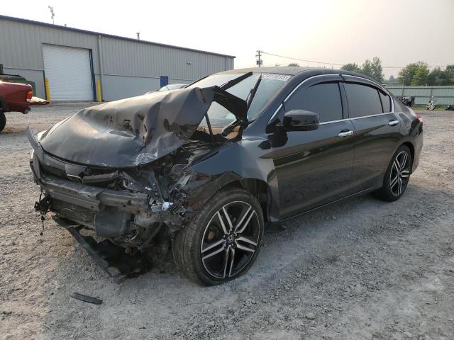 HONDA ACCORD EXL 2017 black  gas 1HGCR3F80HA007815 photo #1