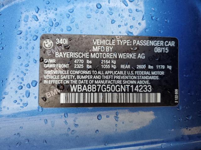 2016 BMW 340 XI WBA8B7G50GNT14233