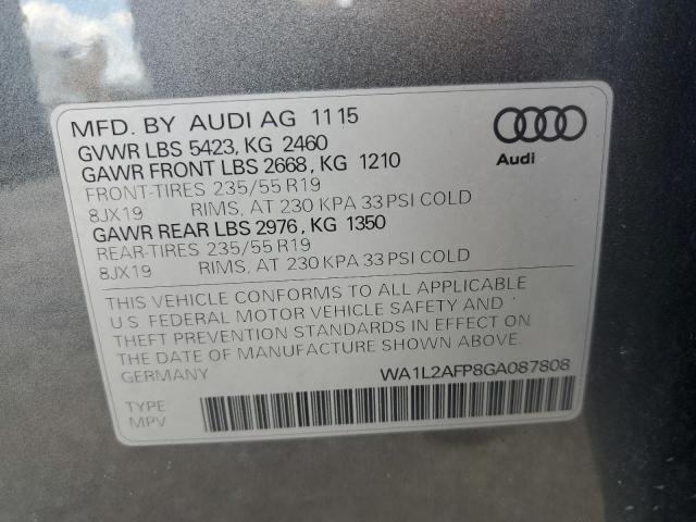 2016 AUDI Q5 PREMIUM WA1L2AFP8GA087808