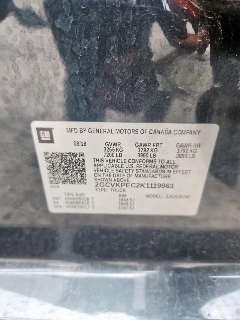2019 CHEVROLET SILVERADO LD K1500 LT 2GCVKPEC2K1119963