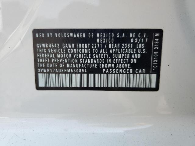 2017 VOLKSWAGEN GOLF ALLTR 3VWH17AU8HM530894