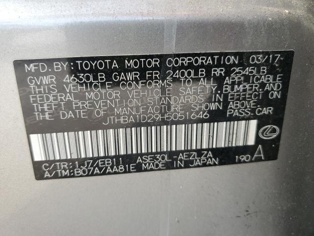 2017 LEXUS IS 200T JTHBA1D29H5051646