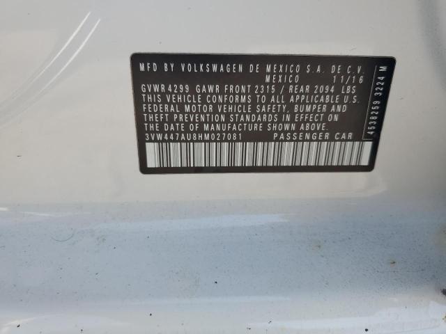 2017 VOLKSWAGEN GTI S/SE 3VW447AU8HM027081