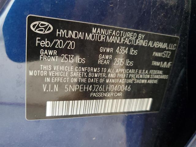 2020 HYUNDAI SONATA LIM 5NPEH4J26LH040046